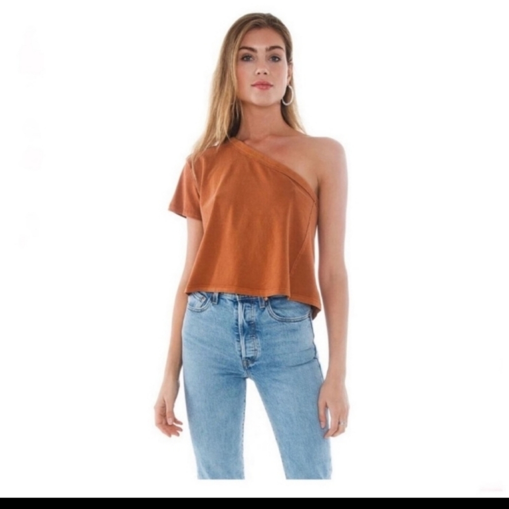 we the free aubry one shoulder crop tee - Picture 5 of 13